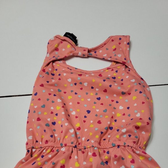 Picapino Outfit Girls 5T Jumpsuit Pink Hearts Short One-Piece 5 Comfort Stretch - Picture 8 of 12